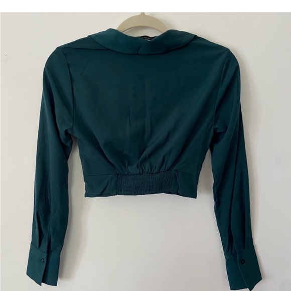 NWT Forest Green A&F Collar Shirt - Picture 2 of 5